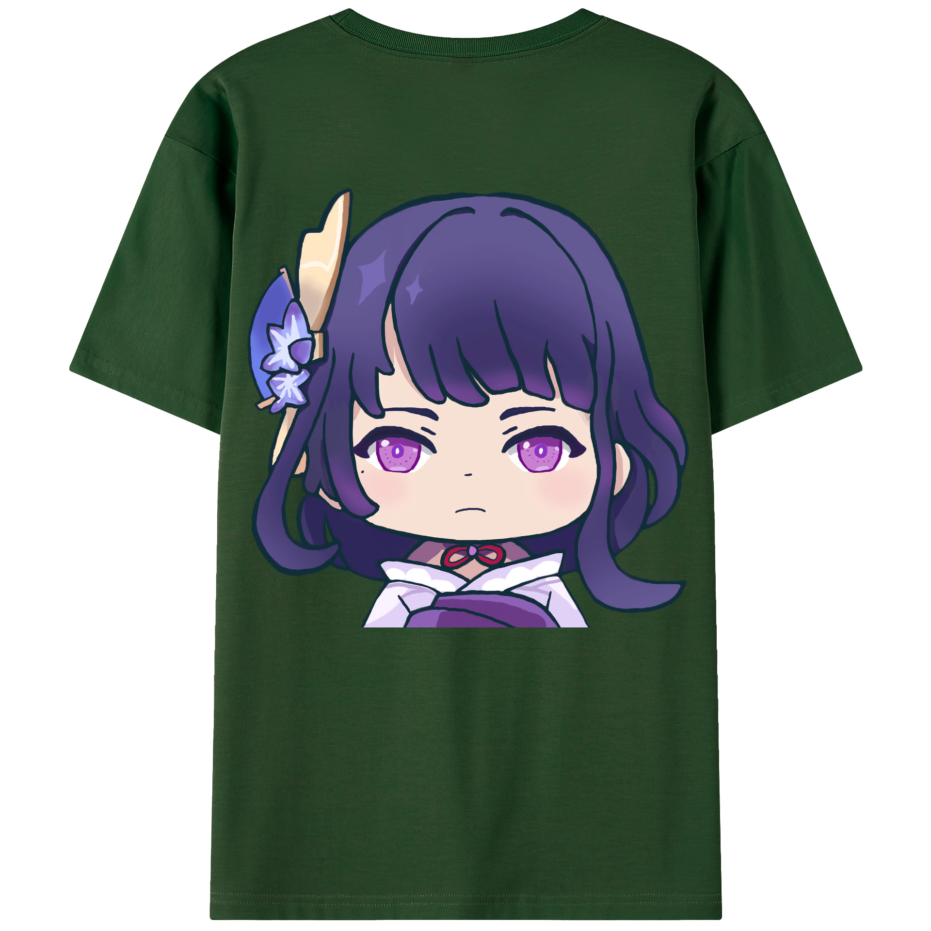 げんし神 雷電将軍 らいでんしょうぐん genshin Raiden Shogun 綿100％半袖Tシャツ（背面プリント）